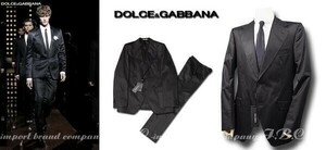 ★DOLCE&GABBANA★ドルガバ★2つ釦コットンスーツ52大きいサイズ★ブラック黒【本物保証】イタカジ★芸能人御用達★ハイファッション★