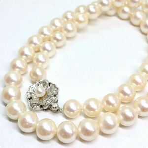 《アコヤ本真珠ネックレス》A 約8.0-8.5mm珠 43.8g 約42cm pearl necklace ジュエリー jewelry EA0/EA5