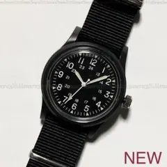 新品、ブラック色,腕時計アナログ。ミリタリーウォッチ型シンプルデザインvD8
