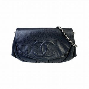 CHANEL シャネル ココマーク チェーン キャビアスキン ショルダーバッグ ブラック B-0153