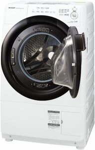 新品☆シャープ ドラム式 洗濯乾燥機 洗濯7kg ヒーターセンサー乾燥 右開き クリスタルホワイト DDインバーター　送料無料9