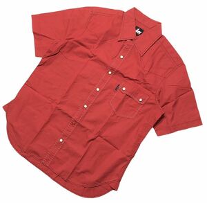 ● RED EAR レッドイヤー ポールスミス ● ステッチ デザイン 半袖 ウエスタンシャツ レッド M