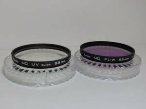 Kenko Filter MC UV SL-39 55mm & MC FL-W 55mm ケンコー フィルター セット