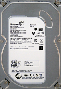 Seagate ST500DM002-1BD142-500 KC45 DP/N 09CF26 3.5インチ SATA600 500GB 1480回 10319時間