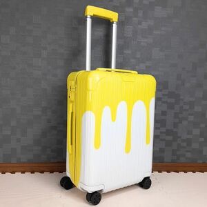 現行【美品】限定 RIMOWA リモワ CHAOS カオス ESSENTIAL エッセンシャル CABIN キャビン 36L 機内持ち込み 4輪 サフランイエロー ホワイト