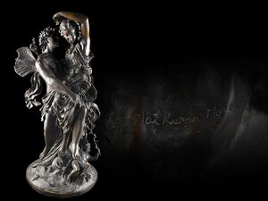 【雲】某資産家収蔵品 19世紀 フランス彫刻 MATHURIN MOREAU ブロンズ 天使 男女像 高さ74.5cm 重さ25.3kg 古美術品(モロー)CA9615 OVTmjuy