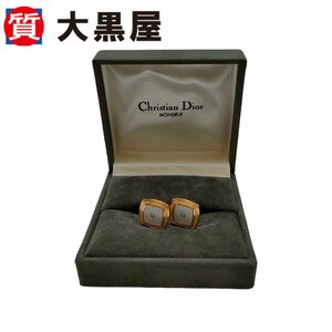 【大黒屋82】Christian Dior クリスチャンディオール カフスボタン ヴィンテージ ゴールド メンズ ケースセット メタル ビジネス 高級感
