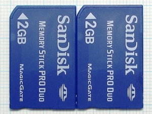 ★SanDisk メモリースティック PRO Duo ２GB ２枚 中古★送料６３円～
