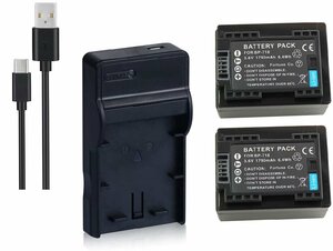 USB充電器とバッテリー2個セット DC131 と Canon キヤノン BP-718 互換バッテリー