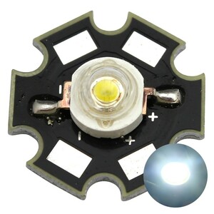 POWER LED 5W 白色 300LM 星型ヒートシンク付き 100個