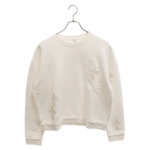 CHROME HEARTS クロムハーツ Y NOT CREW NECK SWEAT クルーネック スウェット クロスパッチ ホワイト レディース