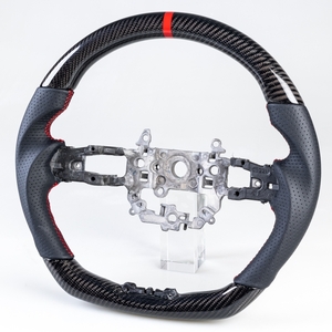 ホンダ用 シビック 11代目 2022-2024 D型 ステアリング ホイール ハンドル カーボンX本革パンチングレザーX赤い輪デザイン