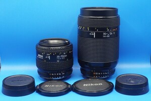 ニコン NIKON オートフォーカスレンズ2本 AF NIKKOR 35-70mm F3.3-4.5,AF NIKKOR 70-210mm F4-5.6 動作確認済 前後キャップ付属