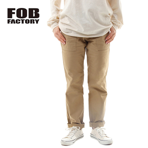【サイズ 0】【XS】FOB FACTORY エフオービーファクトリー バックサテン ベイカーパンツ カーキ 日本製 F0431 BAKER PANTS ミリタリー
