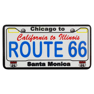 Route 66 ステッカーS ホワイトプリント Chicago to Santa Monica 縦4.5×横8.8cm #244