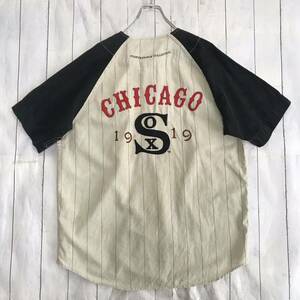 90s US古着 MLB CHICAGO WHITE SOX COOPERSTOWN シカゴ・ホワイトソックス クーパーズタウン 刺繍 ベースボールシャツ M