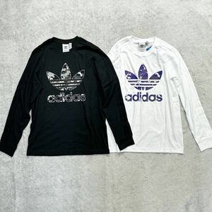 【格安送料】新品未使用 adidas Originals Mサイズ アディダス オリジナルス Tシャツ 2枚セット ロンT 長袖 迷彩 カモ ブラック 黒 白