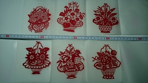 切り絵 切り紙 美術品 花 中国70～80年代物