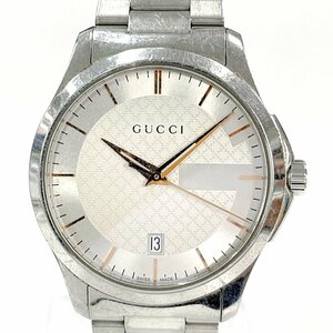 【1円スタート】GUCCI グッチ 126.4 Gタイムレス SS シルバー文字盤 クオーツ メンズ腕時計 263098