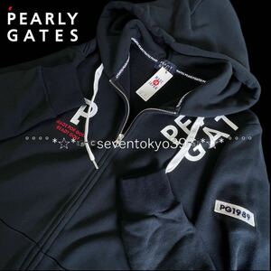 新入荷 本物 新品 40799195 PEARLY GATESパーリーゲイツ/5(サイズL) 超人気 フルジップスウェットパーカー フーディー 日本製