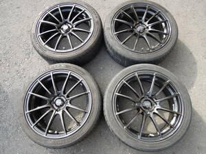 Weds SA-15R 17x7+43 100/4H / POTENZA RE004 205/45R17 / 17052 / アクア ヴィッツ ノート マーチ フィット ロードスター等