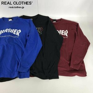 【おまとめ】THRASHER/スラッシャー ロゴプリント 長袖Tシャツ/ロンT /080