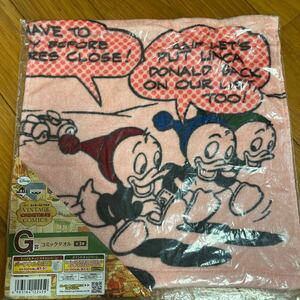 ◇未使用◇一番くじミッキー&ドナルド　vintage クリスマスCOMICS コミックタオル　1枚ピンク