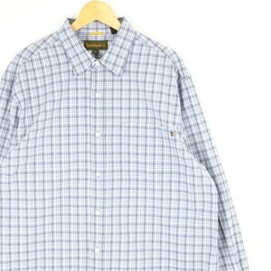 古着 大きいサイズ ティンバーランド 長袖レギュラーカラーシャツ メンズUS-XLサイズ チェック柄 ブルーグレー tn-1552n