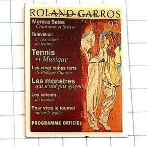 ピンバッジ・全仏オープンテニス大会ロランギャロス93テニスと音楽◆フランス限定ピンズ◆レアなヴィンテージものピンバッチ