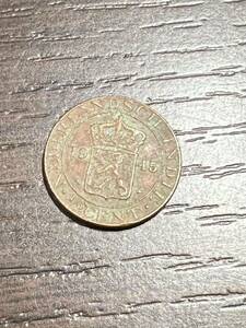 オランダ領東インド 1945 1/2セント 統治下 外国コイン 硬貨 アンティーク 古銭 流通/現状品 送84 同梱可
