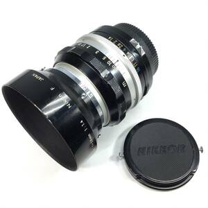 【中古・美品・オーバーホール済み 希少】ニコン 一眼レフカメラ、オールドレンズ、NIKKOR-S Auto 1:1.4 f=50mm、専用メタルフード付き