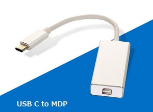 USB C-Mini DisplayPort変換アダプタ USB3.1Type C to Mini DisplayPort音声サポート オス-メスfor MacBook12インチなど 銀