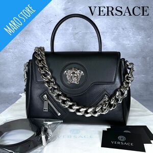 【超美品】VERSACE ラ メドゥーサ ハンドバッグ チェーン ショルダー