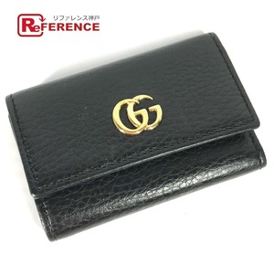 美品 GUCCI グッチ 456118 GGマーモント 6連 鍵 キーケース ブラック レディース【中古】