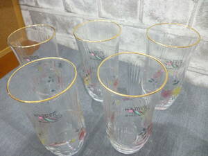 ADERIA GLASS　BONHEUR　昭和　レトロ　花柄　グラス　　　　　　　　　　　　　　　　　　　　　　210810002