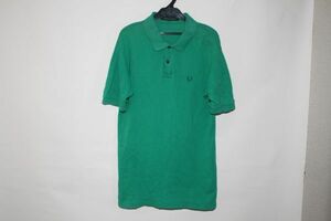2619■Ｍフレッドペリー、緑、半袖ポロシャツ