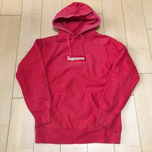 Supreme Box logo pullover sweatshirt hooded M シュプリーム ボックスロゴ パーカー 赤 Red スウェット