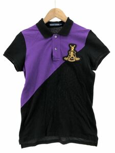 Ralph Lauren ラルフローレン ポロシャツ sizeL/黒×紫 ■◆ ☆ dcc0 レディース