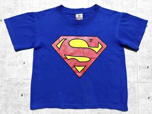 90s スーパーマン 半袖 Tシャツ ロゴTシャツ アメコミ キッズ　　DCコミックス USA古着 アメリカ古着 90年代 ヴィンテージ オールド 柳7888