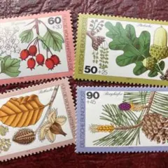 51556セール現品限り　外国切手未使用　ドイツ発行植物4種揃
