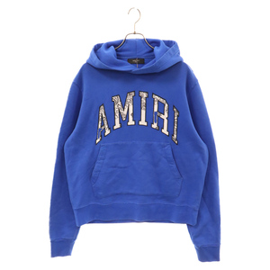 AMIRI アミリ bandana applique hoodie バンダナ ロゴアップリケ プルオーバー パーカー ブルー SR1PS22MJL039