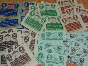 ヴィンテージ 　アメリカ　Revenue Stamps 　　 60枚