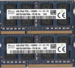 【ノートPC用メモリ】 hynix DDR3 PC3L-12800 8GB (4GB×2枚セット) 1600