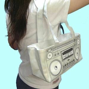 わけ有 新品 ラジカセ型 バッグ レゲエ HIPHOP ホワイト DJ クラブ 男女兼用