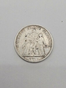 ◇フランス 1849A フランス 5F銀貨 ヘラクレス 外国古銭 貨幣 硬貨 銀貨（KU4-11）