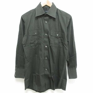 美品 GUCCI グッチ 1997年製 トムフォード期 ストレッチ 長袖 シャツ サイズ38 ダークグリーン ◆