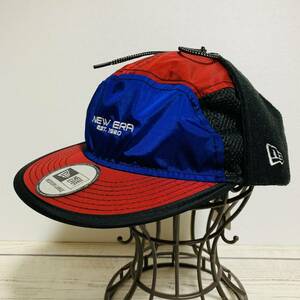 NEW ERA (ニューエラ) - キャンパーキャップ アウトドア 耳あてつき 秋冬 MEDIUM-LARGE Red x Blue x Black (タグ付き新品未着用品)