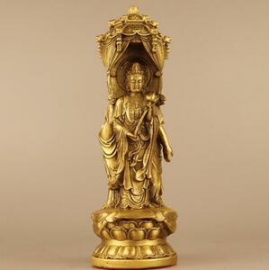 純銅三面仏西方三聖仏置物阿弥陀仏観世音大勢至菩薩神像供養