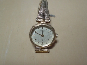 アンティーク　SUNLORD　女性用腕時計　ゴールド　八角型