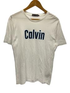 Calvin Klein◆ロゴ/Tシャツ/M/コットン/WHT/プリント